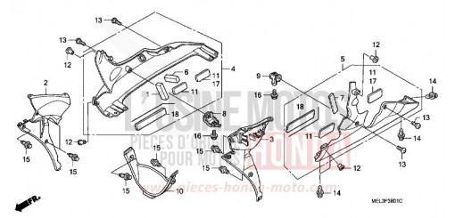 CAPOT INFERIEUR (CBR1000RR6/7) CBR1000RR6 de 2006
